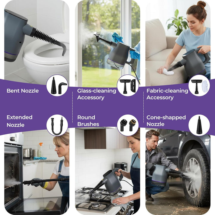 1350W Dampfreiniger Handgerät 15-Sekunden-Aufheizung 130℃ Tragbarer Dampfreiniger für Zuhause mit 40