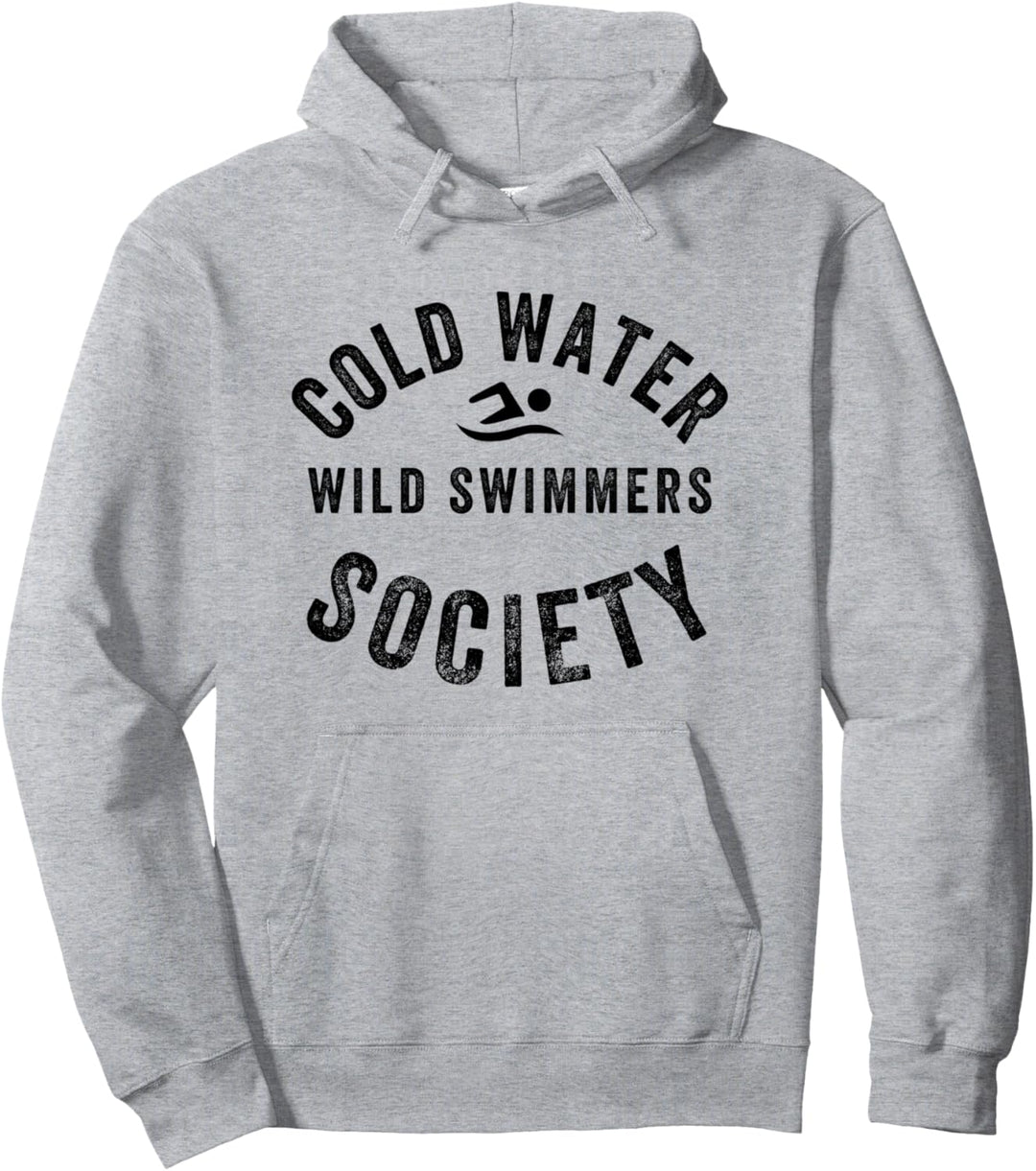 Open Water Wild Swimming Cold Sees Rivers Sea Extreme Swim Pullover Hoodie