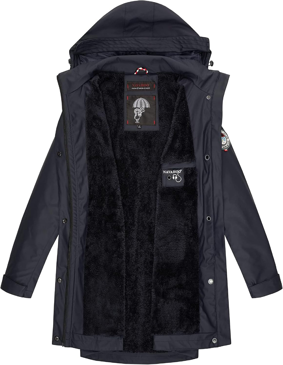 Navahoo Damen wasserdichter gefütterter Regenmantel Deike XS Navy, XS Navy