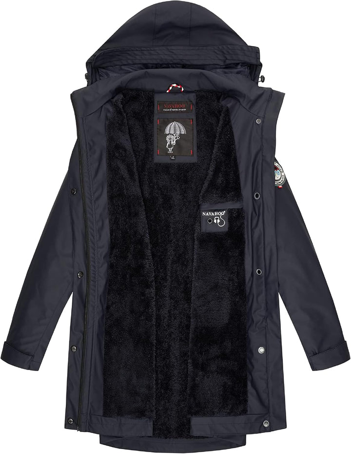 Navahoo Damen wasserdichter gefütterter Regenmantel Deike XS Navy, XS Navy