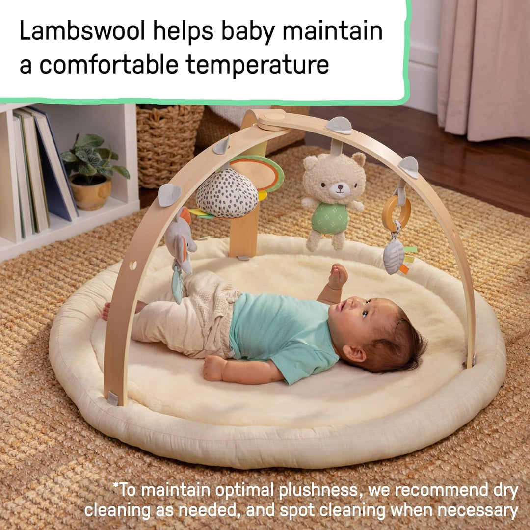 Ingenuity Every Season Plüsch Lammwolle Baby Spielzeug und Spielmatte, atmungsaktiv, Bauchlagematte,