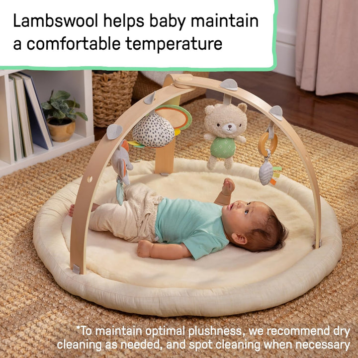Ingenuity Every Season Plüsch Lammwolle Baby Spielzeug und Spielmatte, atmungsaktiv, Bauchlagematte,