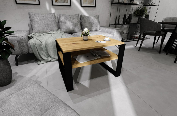 Couchtisch 61×51 cm – Wohnzimmertisch aus Holzwerkstoff, Stabiler & moderner Kaffeetisch mit zusätzl