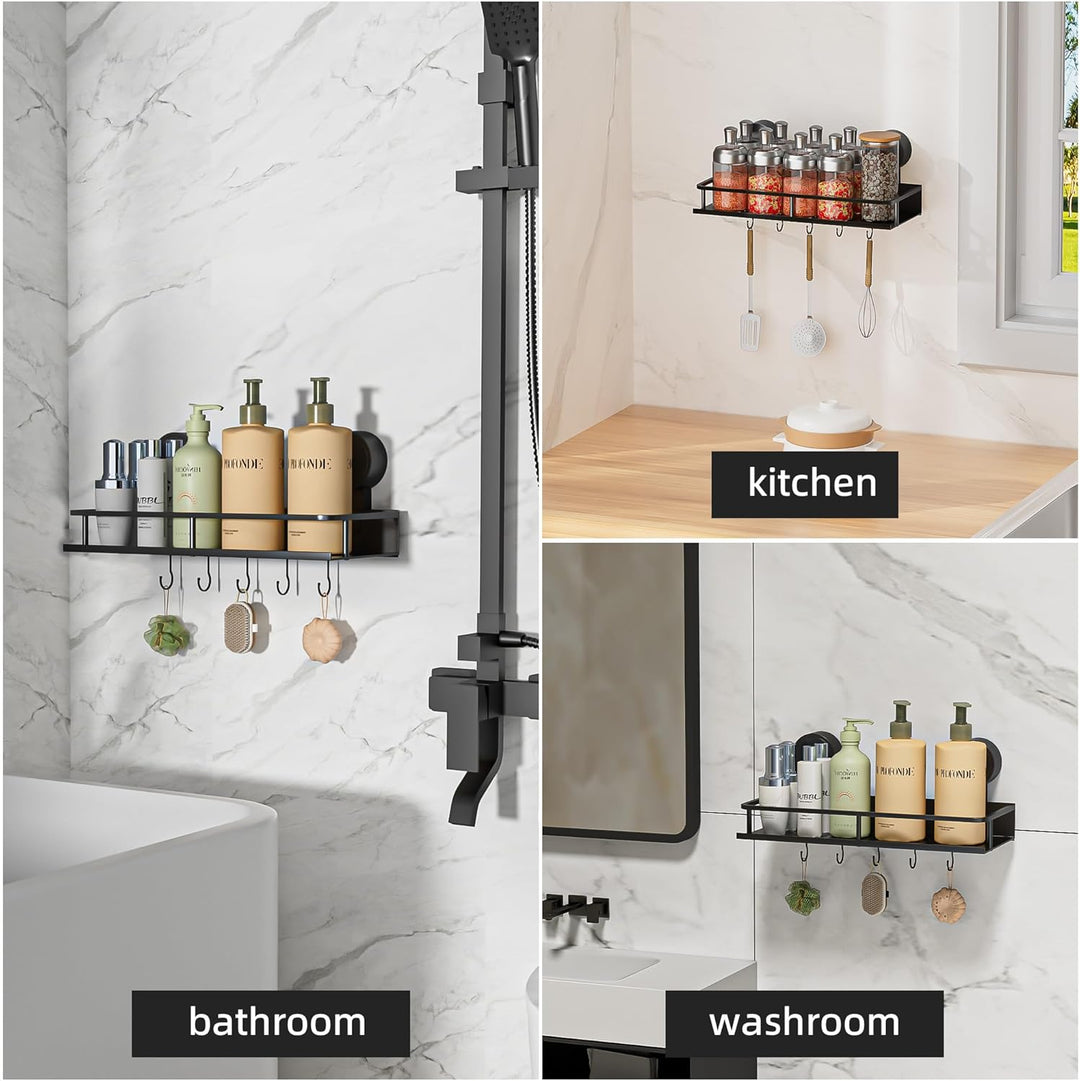 Saugnapf Ohne Bohren Duschablage,10kg Tragfähigkeit Badregal für Shampoo Conditioner,Abnehmbare und