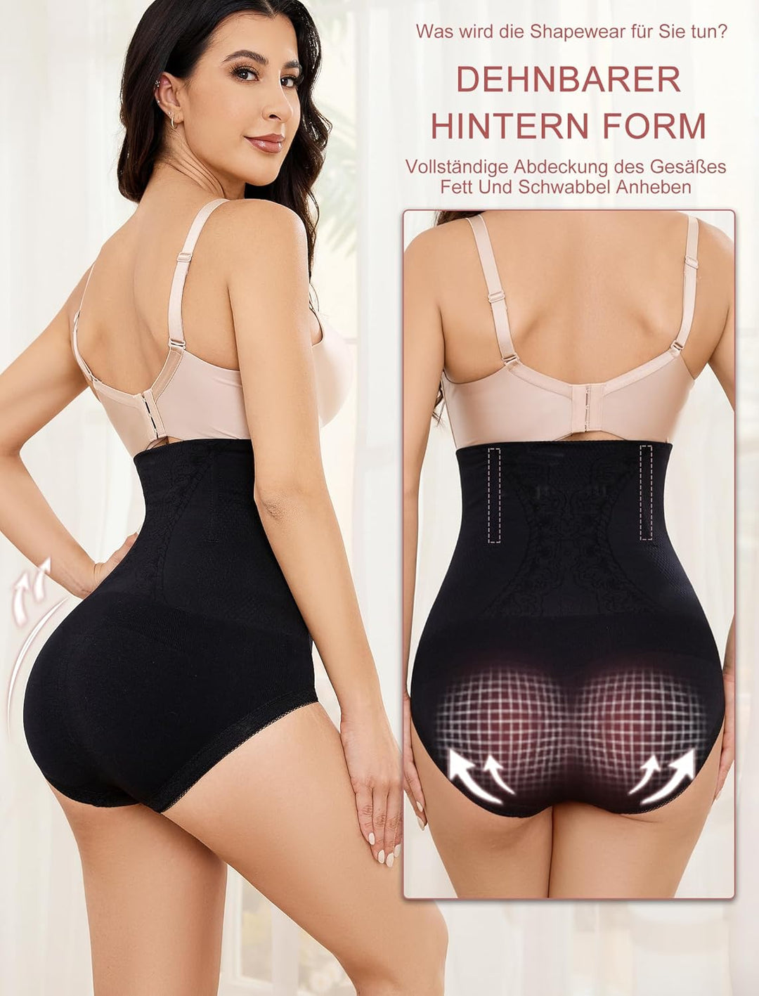 SURE YOU LIKE Bauchweg Unterhose Damen Mittle Taille Mieder String Shapewear Tanga Seamless Figurfor
