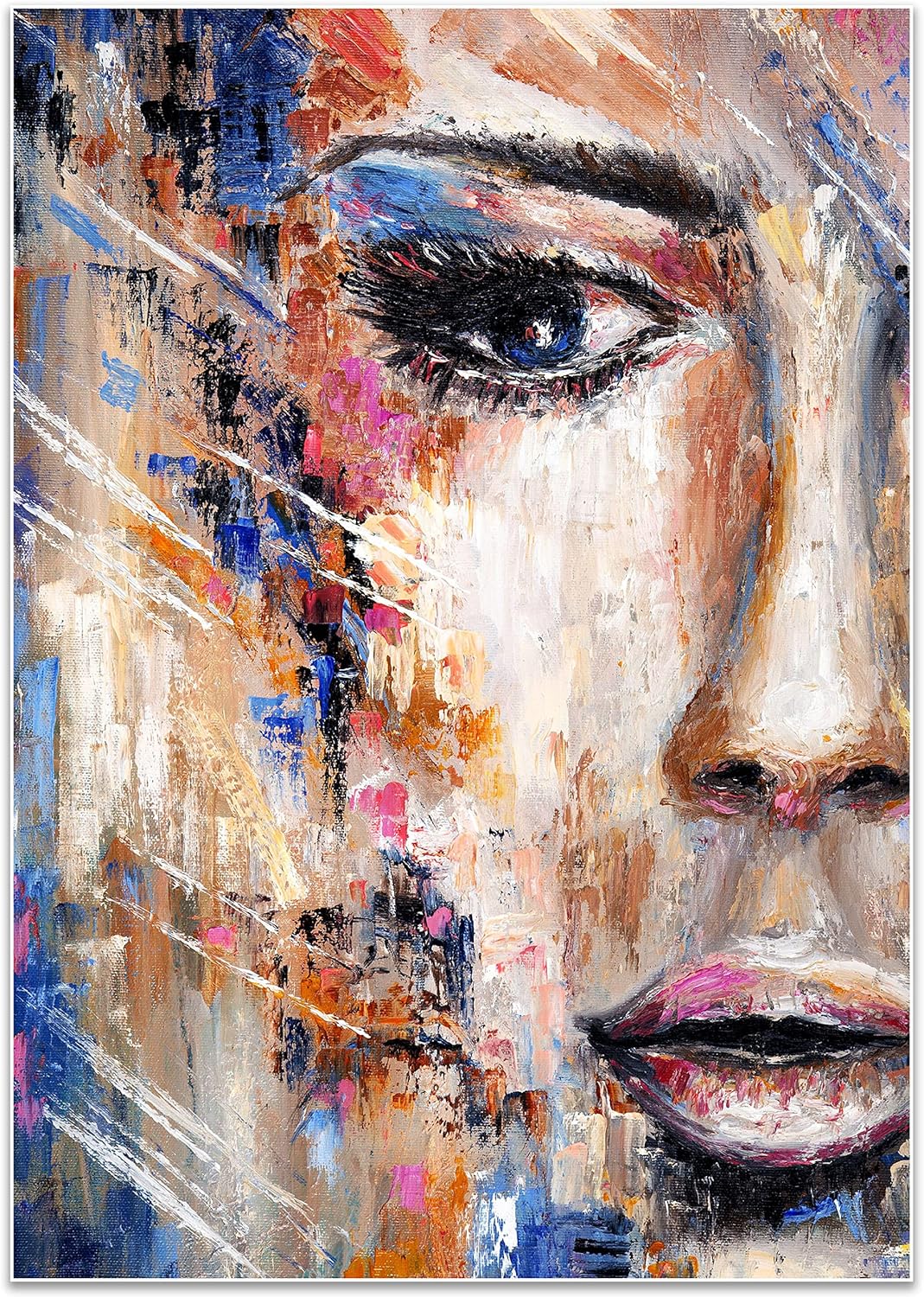 wandmotiv24 Poster als Wanddeko, Grösse Din A0, Abstraktes Frauen Gemälde, Farbe, Abstrakt, Kunst, M