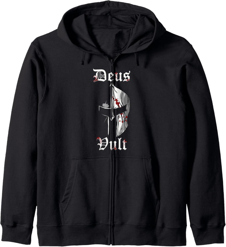 Deus Vult Kreuzritter Tempelritter Mittelalter Kapuzenjacke