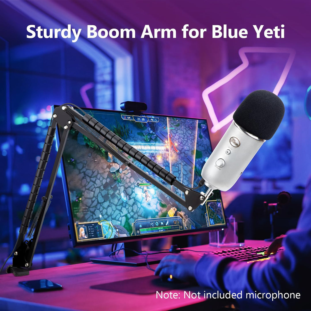 Blue Yeti Mikrofon Arm mit Popschutz Professioneller Mikrofon Ständer Kompatibel mit Blue Yeti, Yeti