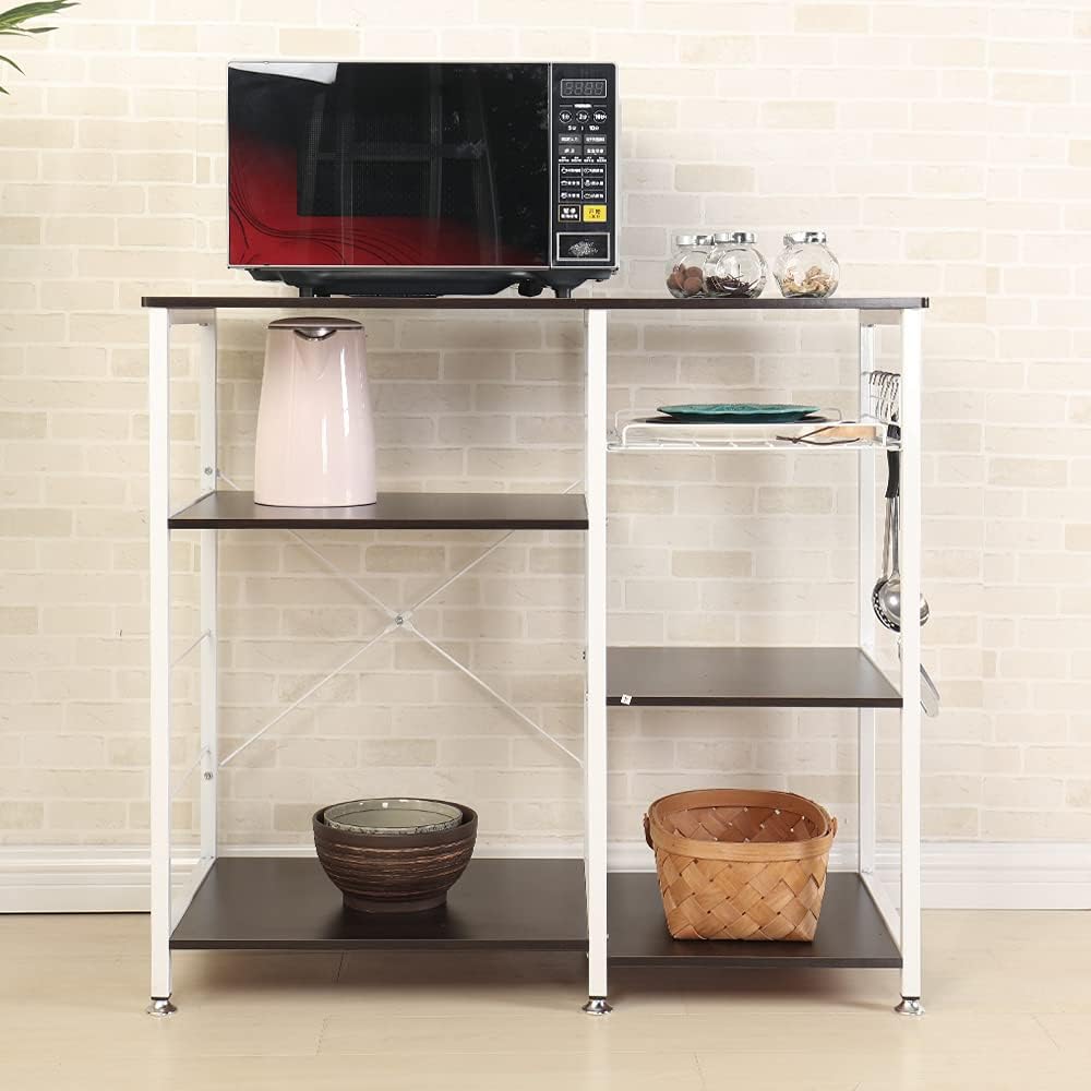 sogesfurniture Küchenregal Standregal Mikrowellenhalter Bäcker Regal, Stabil Metallregal Haushaltsre