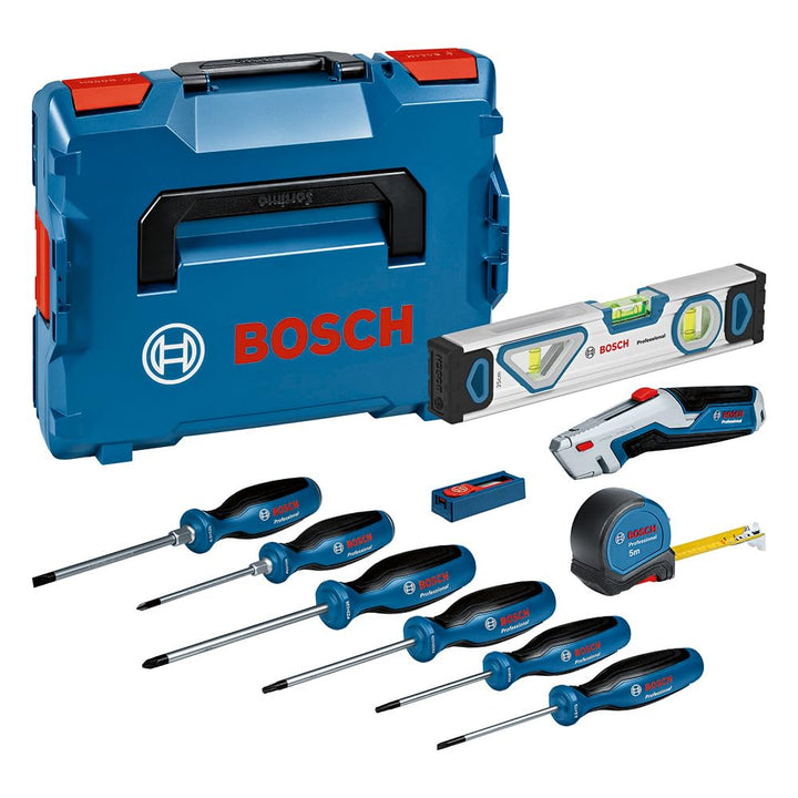 Bosch Professional Handwerkzeug-Set, 13-teilig (inkl. 6x Schraubendreher, 1x Massband 5 m, 1x Wasser
