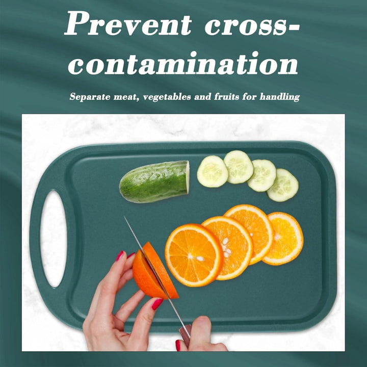 Schneidebrett Kunststoff, Hunnycook 3-tlg Schneidebrett Set mit Saftrillen und rutschfeste Griffe, A