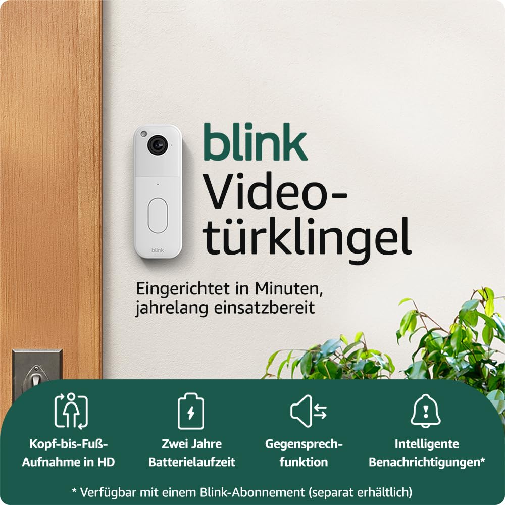 Blink Videotürklingel (neueste generation) | System | Kopf-bis-Fuss-Aufnahme in HD, 2 Jahre Batterie