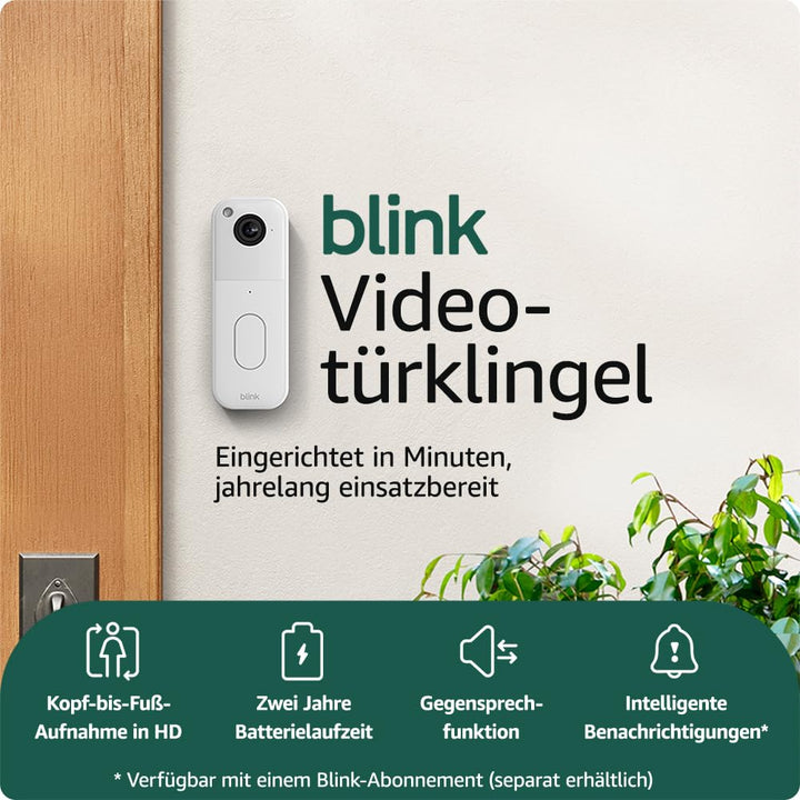 Blink Videotürklingel (neueste generation) | System | Kopf-bis-Fuss-Aufnahme in HD, 2 Jahre Batterie