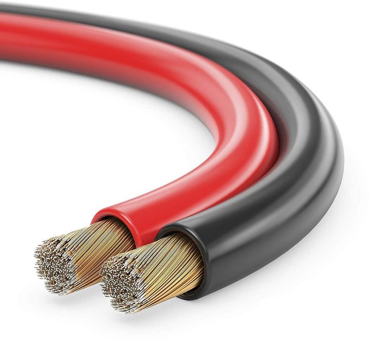 sonero® 50 Meter 2x4,00mm² CCA Lautsprecherkabel/Boxenkabel, Farbe: rot/schwarz 2x4,00mm² 50 m rot/s