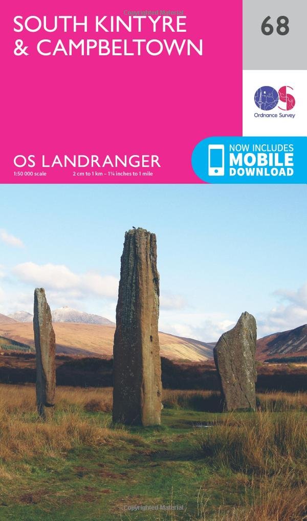 South Kintyre & Campbeltown (OS Landranger Map, Band 68), Karte