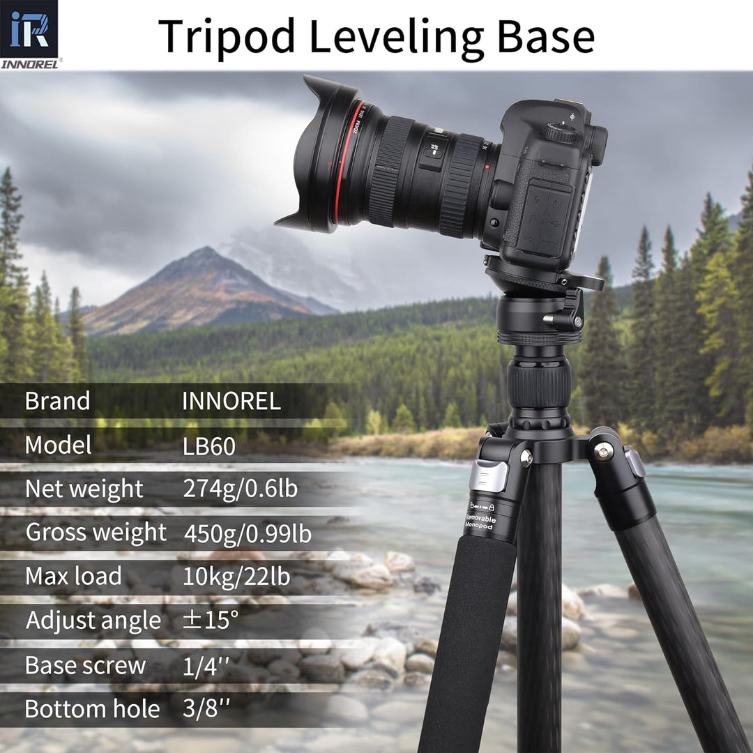 INNOREL Stativ Nivellierbasis, LB60 Nivellier-Basis, Halbkugel mit versetzter Wasserwaage und Wasser