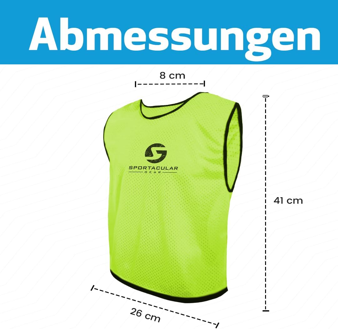 Sportacular Gear 10er Set Trainingsleibchen in versch. Farben und Grössen I Markierungshemden, Hemdc