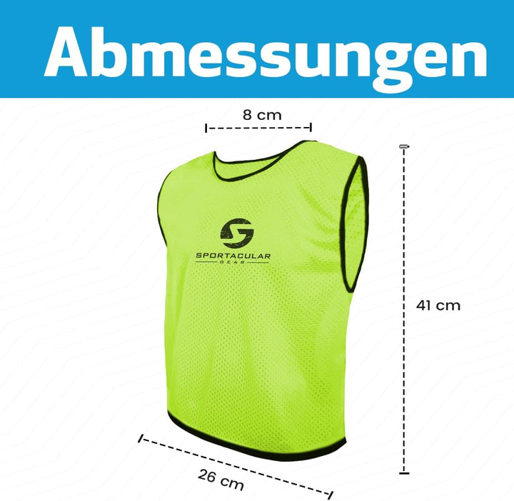 Sportacular Gear 10er Set Trainingsleibchen in versch. Farben und Grössen I Markierungshemden, Hemdc