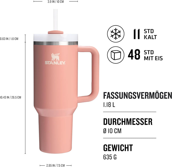 Stanley Quencher H2.0 Flowstate Trinkflasche Mit Strohhalm 1.2L - Thermobecher Kühlt 11 Stunden - 48