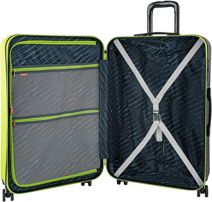 ITACA Tiber Reisekoffer, Robustes und leichtes ABS-Material, Hartschale, 50x75x30 cm, Pistazie-Anthr
