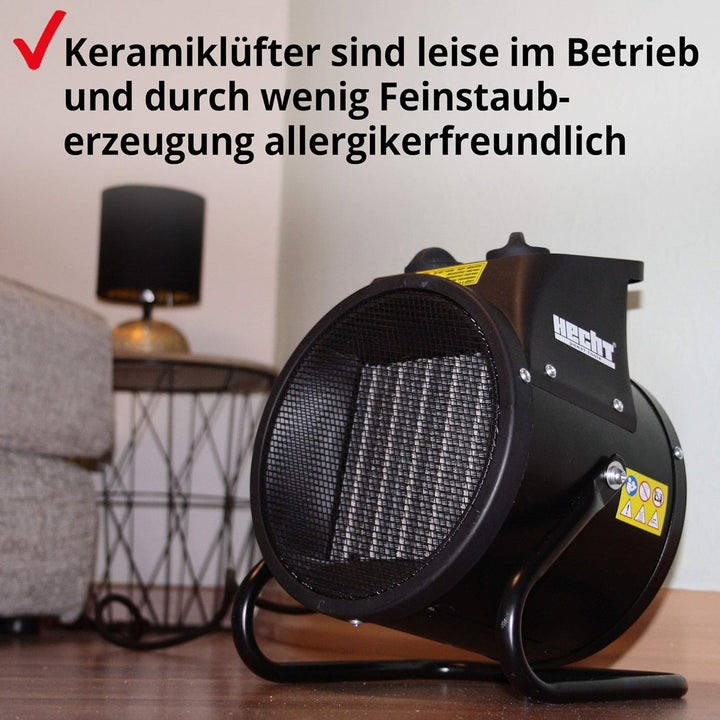 HECHT Keramik Heizstrahler (NEU) – Tragbare Heizer mit 2000W oder 3000 Watt – Thermostat – Überhitzu