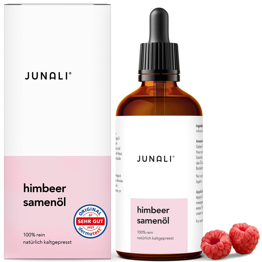 Himbeersamenöl – 100% rein & kaltgepresst – Natürliches Pflegeöl für Gesicht, Haare & Körper von JUN