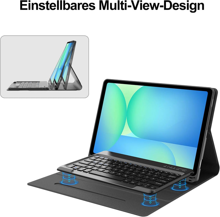 IVEOPPE Hülle mit Tastatur für Samsung Galaxy Tab S10 FE+ 13.1 Zoll, Deutsches QWERTZ-Layout, Tastat