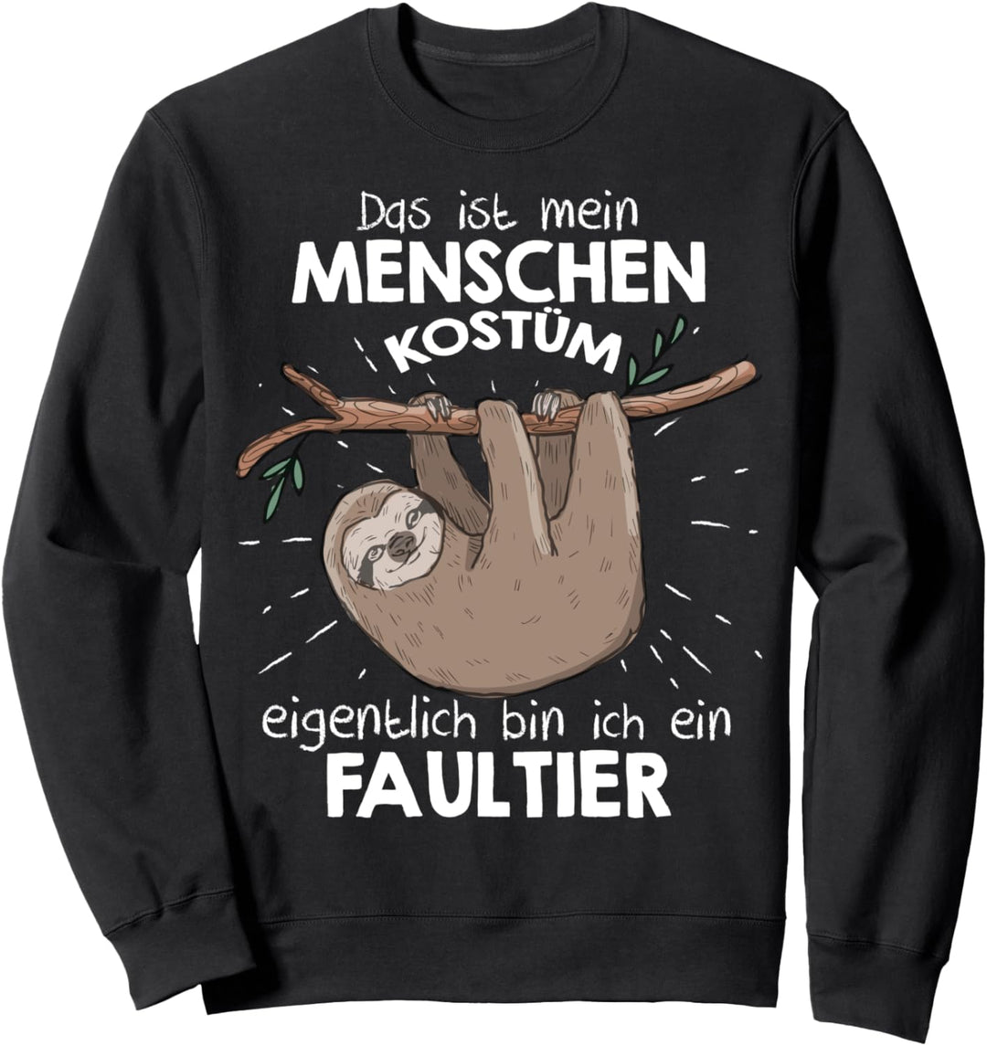 Mein Menschen Kostüm Bin ich ein Faultier, Halloween Outfit Sweatshirt