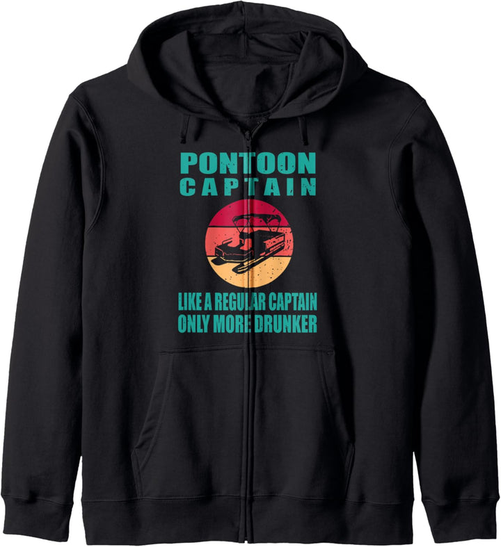 Pontoon Boot regulärer Kapitän nur betrunkener Geschenk Kapuzenjacke