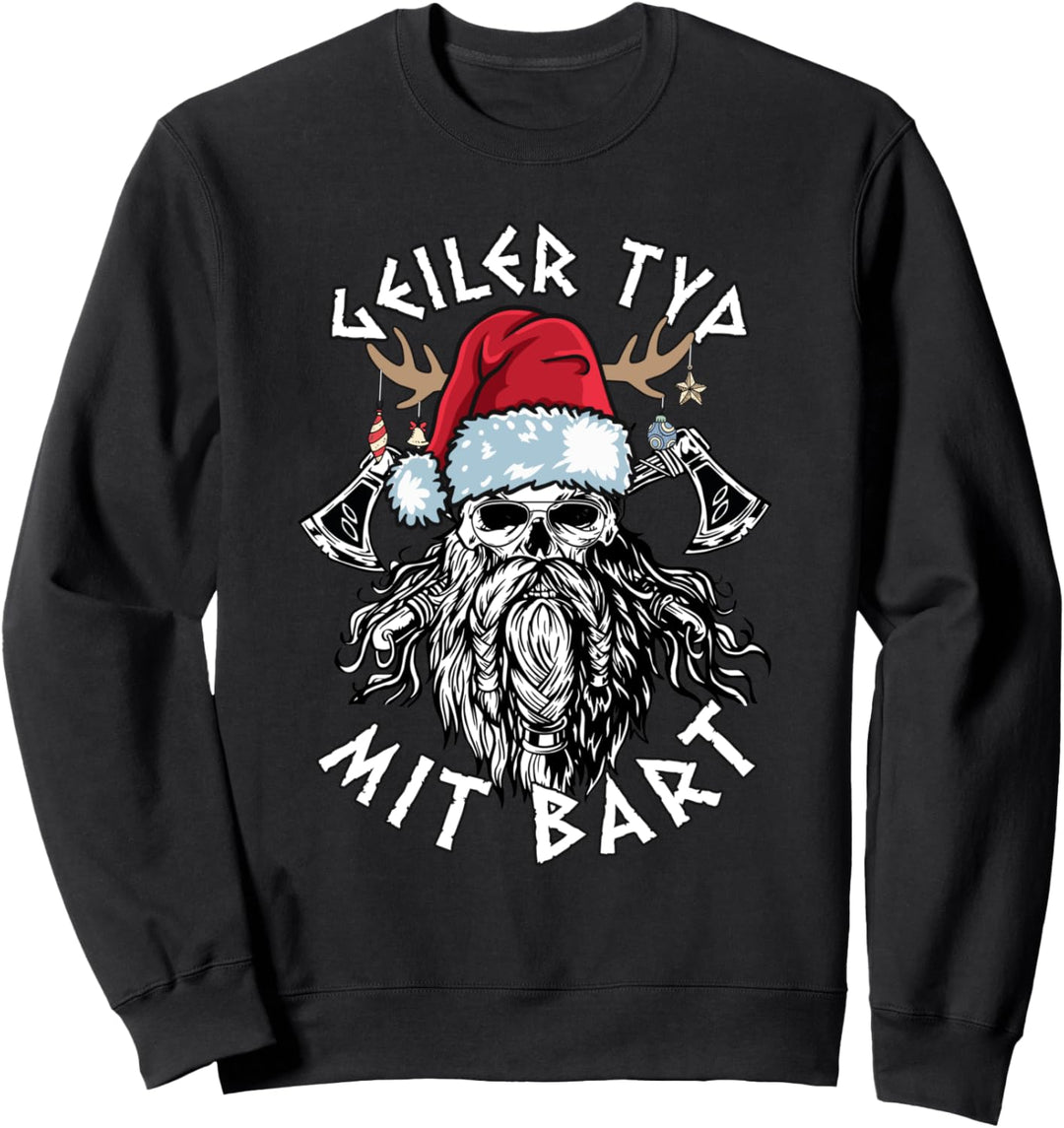 Geilertypmitbart Weihnachten Bartträger Wikinger Odin Sweatshirt