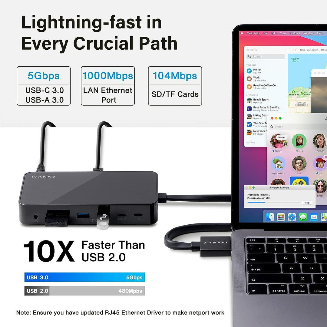 iVANKY FusionDock 1 MacBook Pro Docking Station mit 150W-Netzteil, 12-in-2 Dual 4K@60Hz Dockingstati