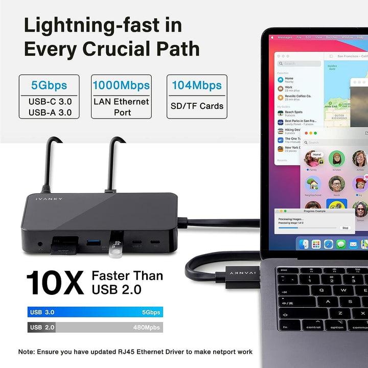 iVANKY FusionDock 1 MacBook Pro Docking Station mit 150W-Netzteil, 12-in-2 Dual 4K@60Hz Dockingstati