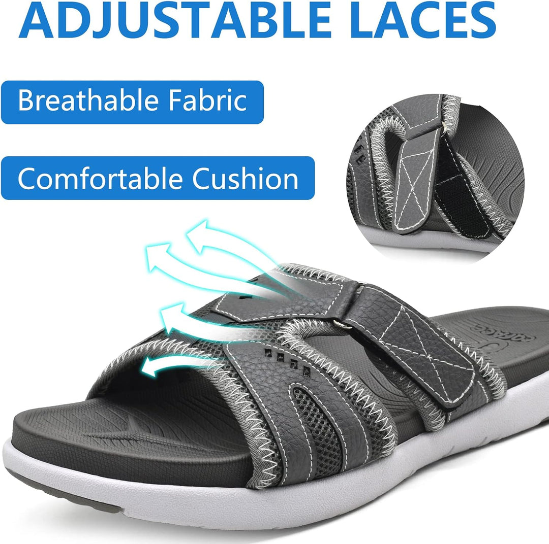 COFACE Herren Sport Recovery Sandalen Plantar Fasciitis weiche Polsterung leichtes Gewicht Bogen Unt