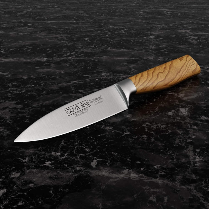 Burgvogel Solingen Spickmesser 10 cm geschmiedet Olivenholz, Oliva Line, rostfrei, deutsches Officem