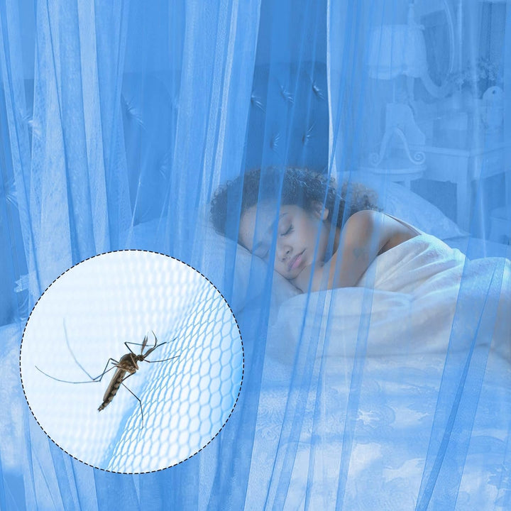 Moskitonetz Bett,Mückennetz Bett,Mosquito Netz Reise 60x250x1100cm,Moskitonetz Reise Blau,Betthimmel