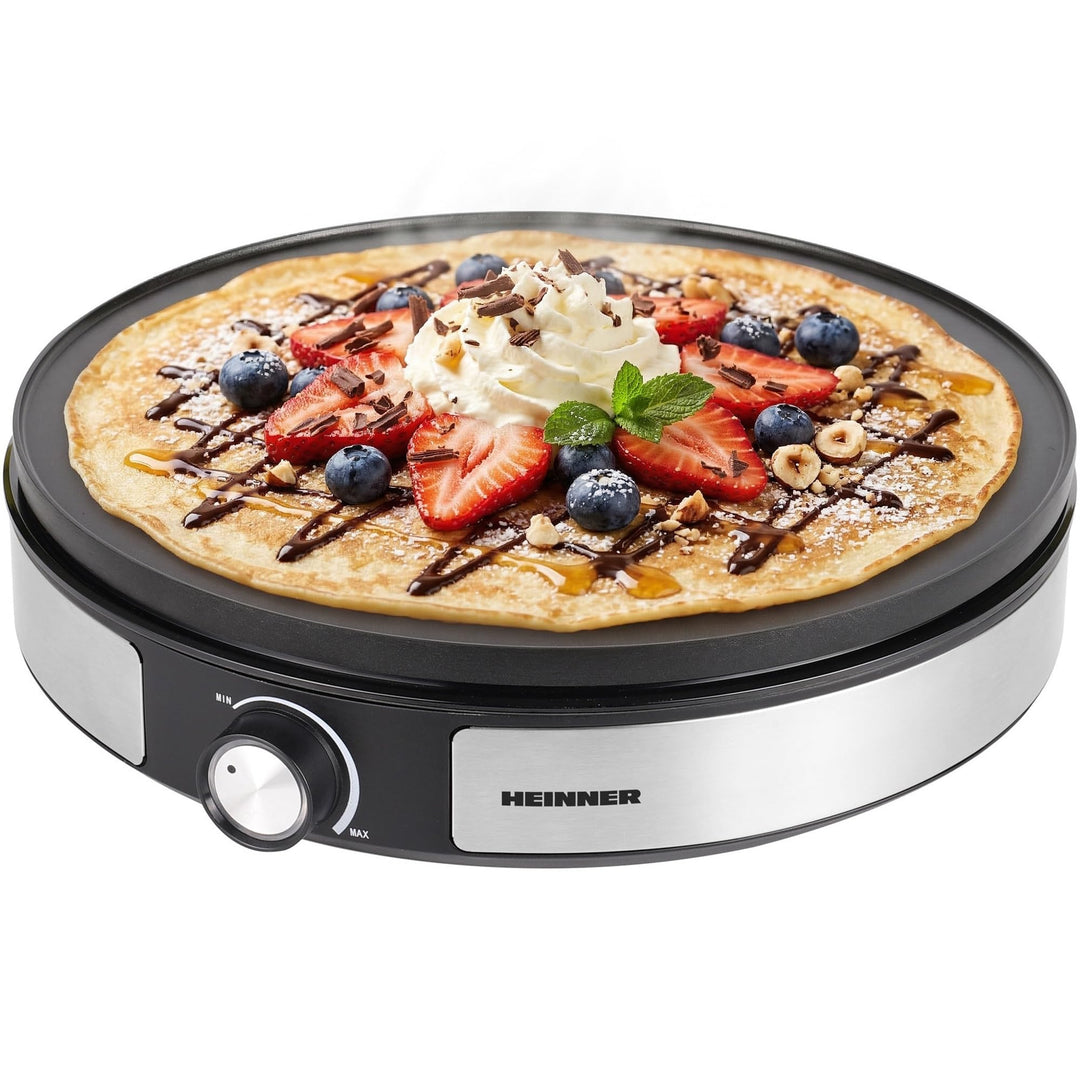 HCPM-F15RVSS – 2-in-1 Crêpemaker/Pancake-Maker, 33 cm, 1 500 W Leistung, Antihaft-Beschichtung, Edel