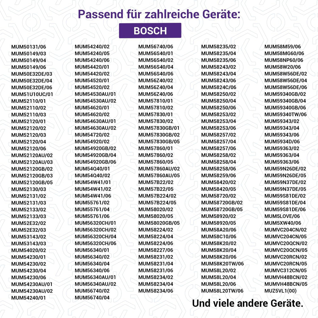 Set 2x MUM5 Durchlaufschnitzler Mitnehmer Ersatz für Bosch 00630760 - Bosch MUM5 Zubehörteile für Kü