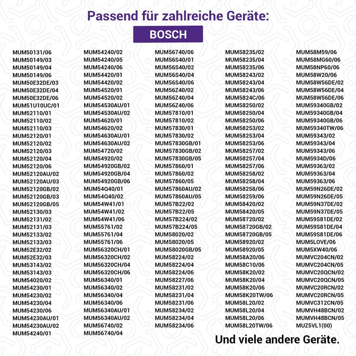 Set 2x MUM5 Durchlaufschnitzler Mitnehmer Ersatz für Bosch 00630760 - Bosch MUM5 Zubehörteile für Kü