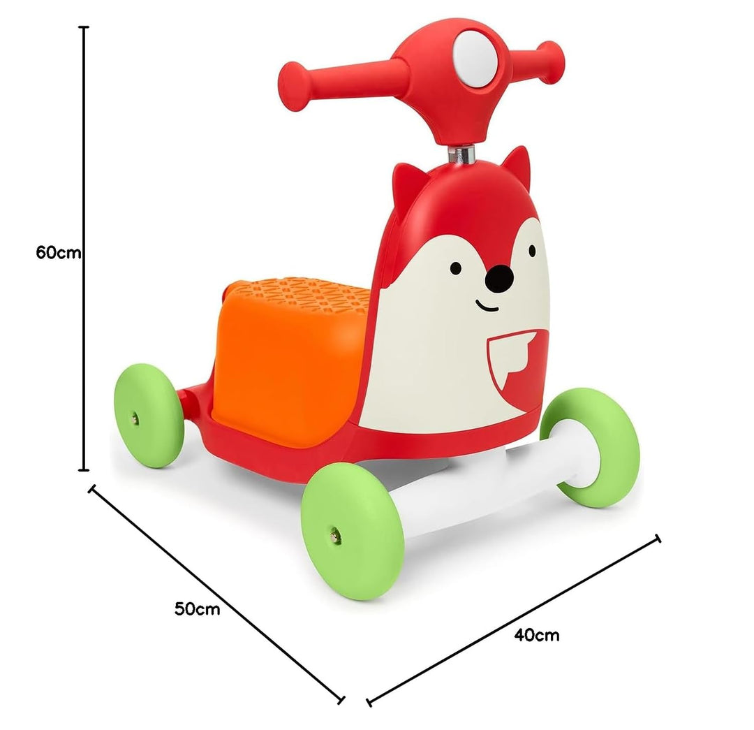 Skip Hop Zoo 3-in-1-Aufsitzspielzeug – Fuchs, mehrfarbig, Gross, Fuchs