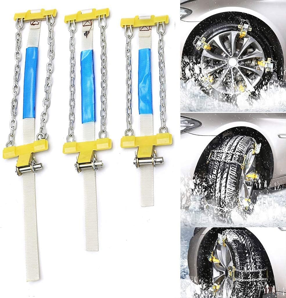 TOTMOX Schneeketten, verstellbare 10 Stück rutschfeste Schneetraktions-Notfall-Auto-Winter-Schnee-Re