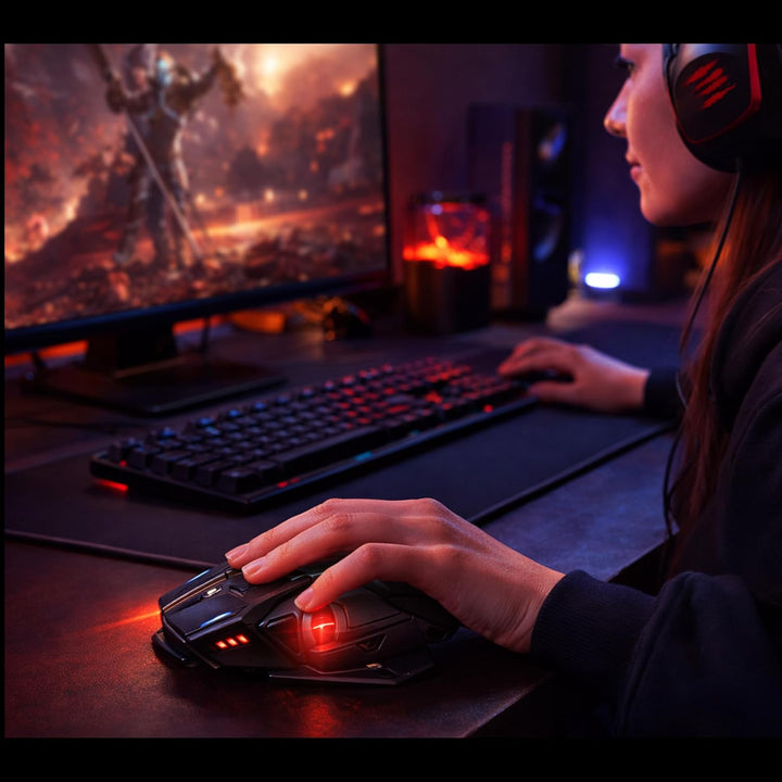 MAD CATZ M.M.O. 7+ Gaming-Maus MMO Kabelgebunden &amp; Kabellos – 21 programmierbare Eingänge – 5D-Schal