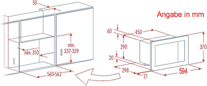 Silva Schneider EBM-G 880E Mikrowelle Edelstahl 700W Grillfunktion, Einbaufaehig