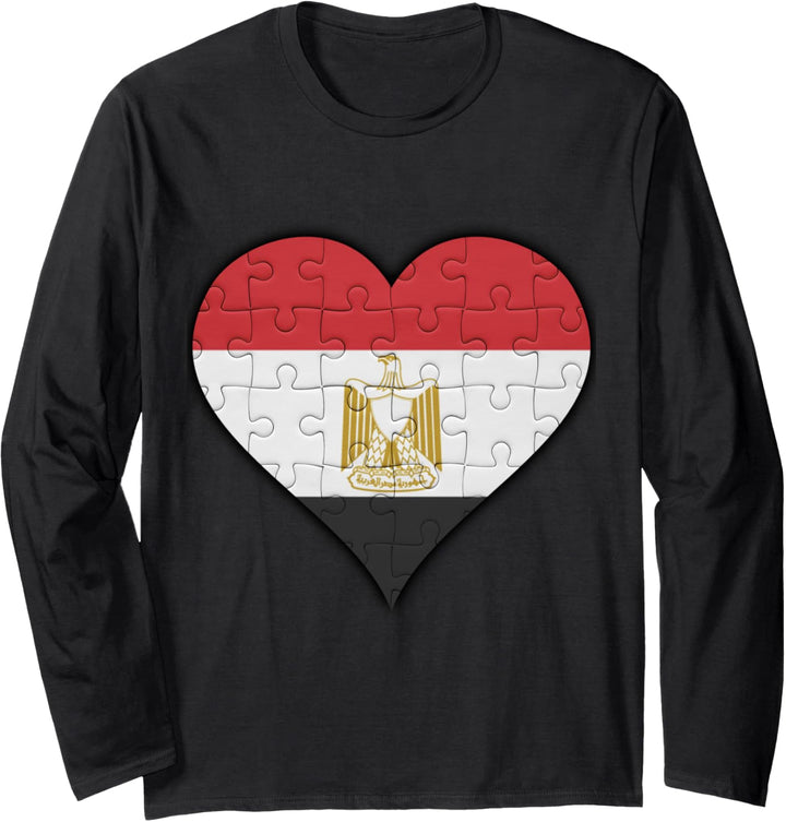 Ägypten Ägyptische Flagge Herz Langarmshirt