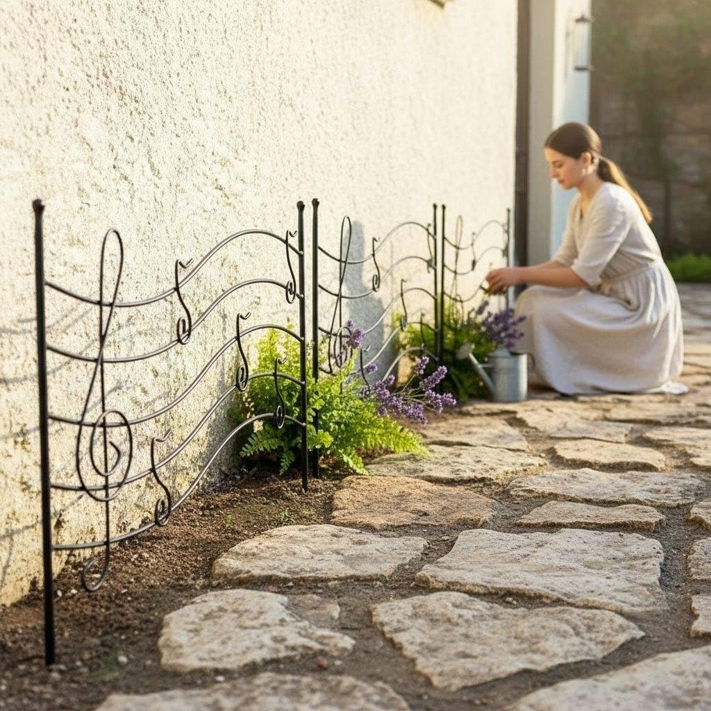 DanDiBo Steckzaun Melody Rankhilfe Rankgitter aus Metall Höhe 56 cm Breite 80 cm Kletterhilfe Zaun
