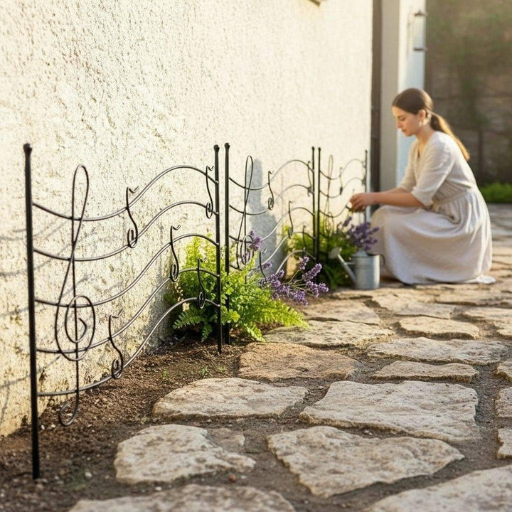 DanDiBo Steckzaun Melody Rankhilfe Rankgitter aus Metall Höhe 56 cm Breite 80 cm Kletterhilfe Zaun