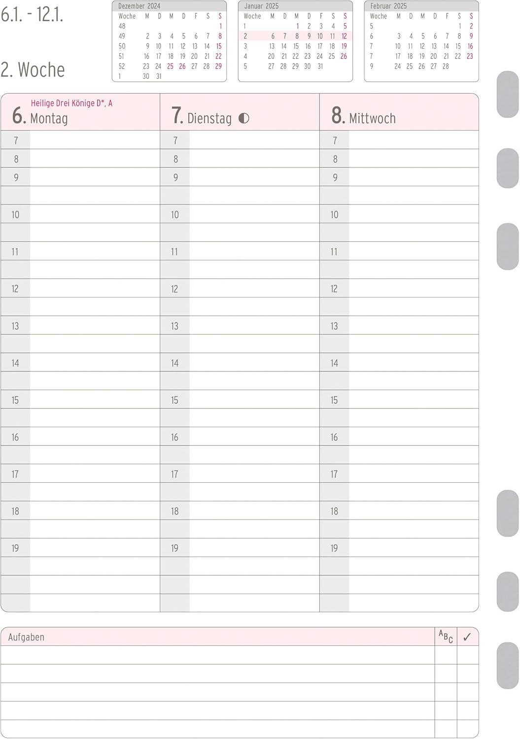 Chronoplan 50235 Kalendereinlage 2025 (Wochenplan A5 (148x210mm) Ersatzkalendarium für Terminplaner,