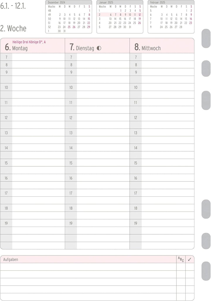 Chronoplan 50235 Kalendereinlage 2025 (Wochenplan A5 (148x210mm) Ersatzkalendarium für Terminplaner,