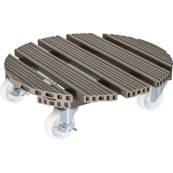 Wagner Pflanzenroller WPC Ø 38,5 x 11 cm I Blumenroller für Aussenbereich + Innenbereich I Kübelroll