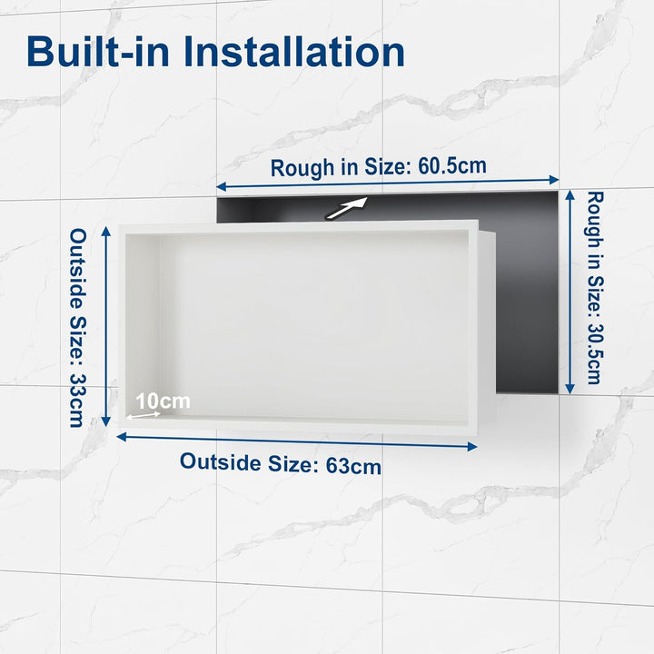 Neodrain Wandnische Dusche Edelstahl Eingebettete Duschnische Einzelregal Lagerung für Badezimmer 60
