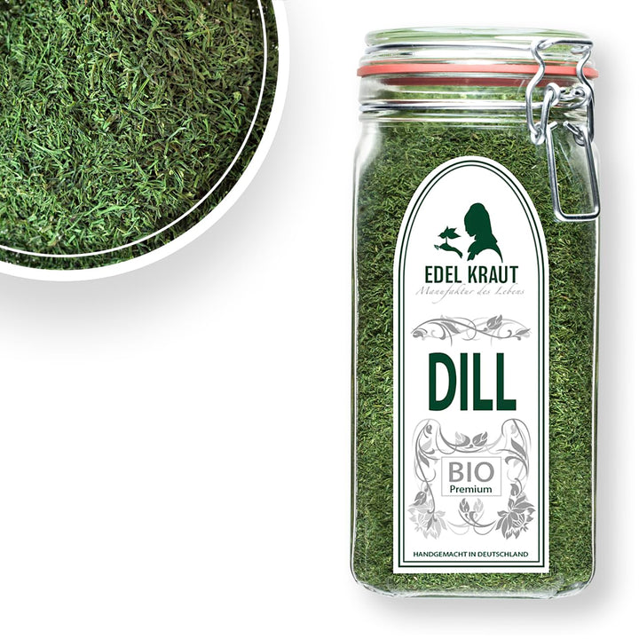 Dill getrocknet BIO Dillspitzen 200g im Premium Drahtbügelglas | EDEL KRAUT - 100% naturreine BIO DI